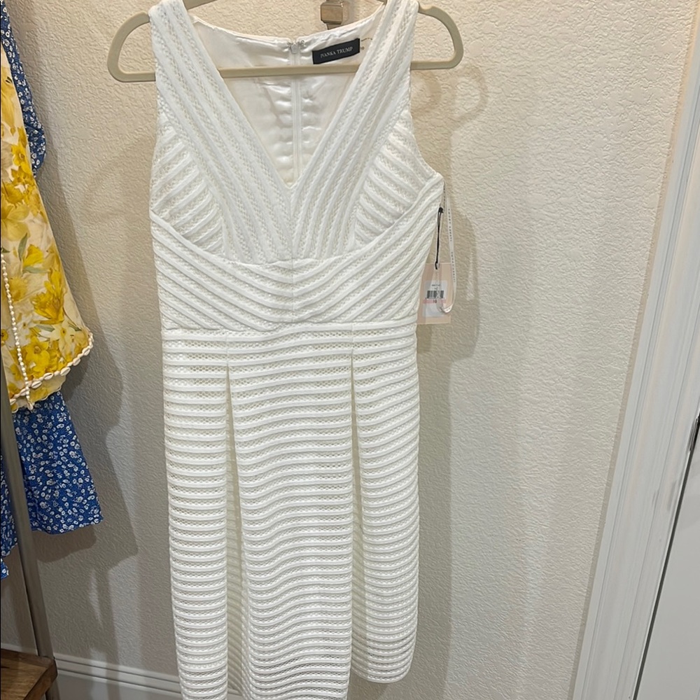 Ivanka Trump White Textured Dress